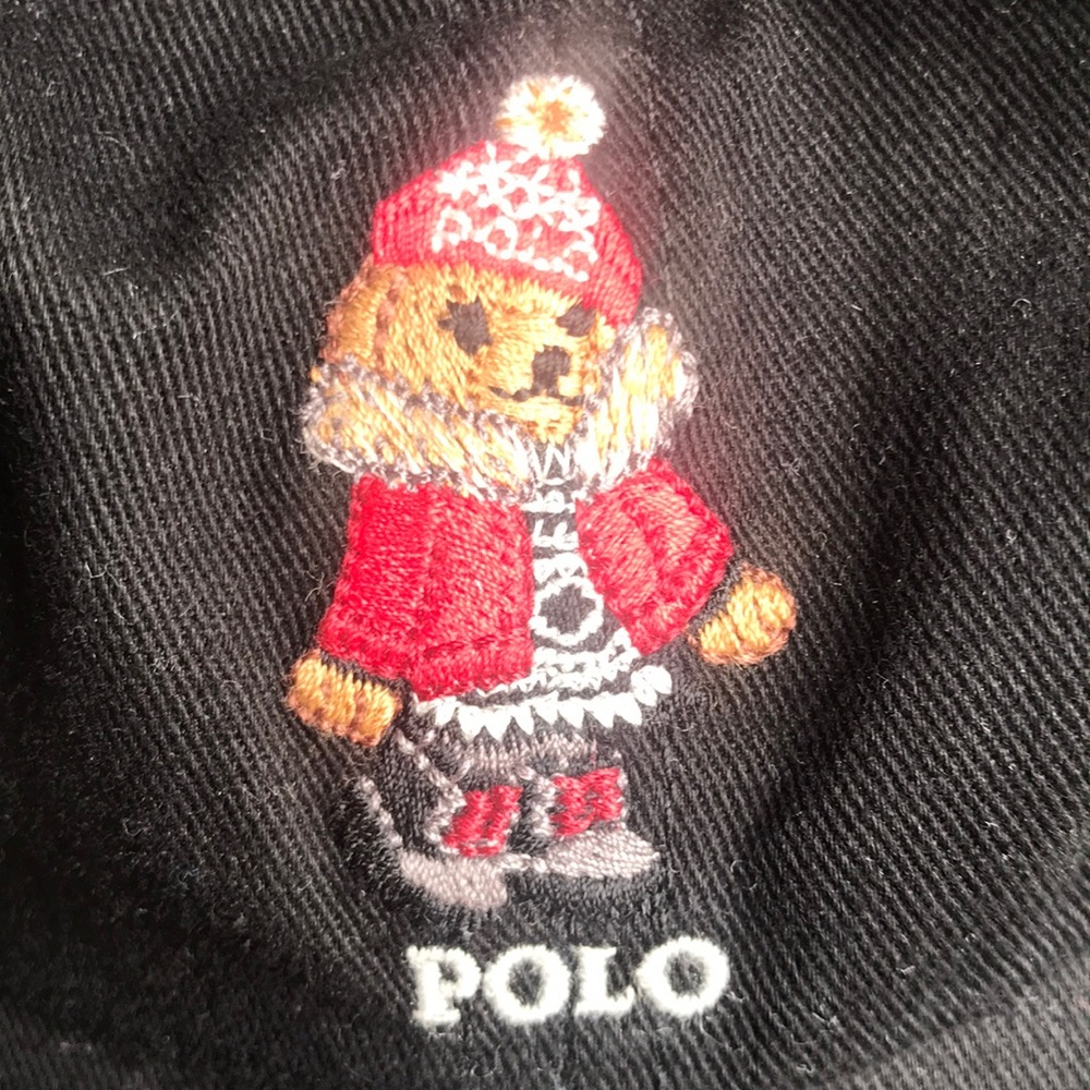 POLO RALPH LAUREN | Black Kids Polo Bear Baseball Cap Hat